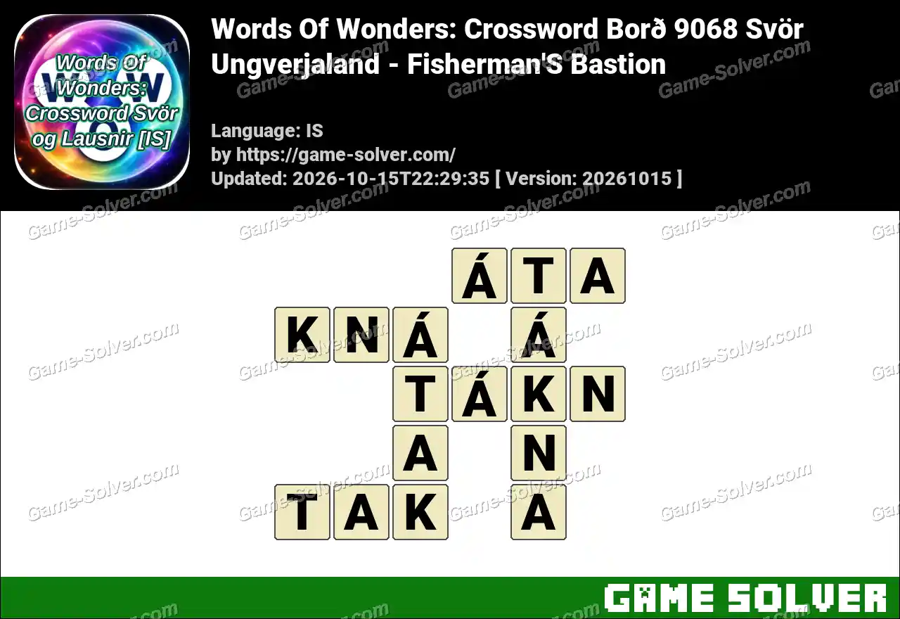 Words Of Wonders: Crossword Borð 9068 Svör – Ungverjaland – Fisherman’S Bastion